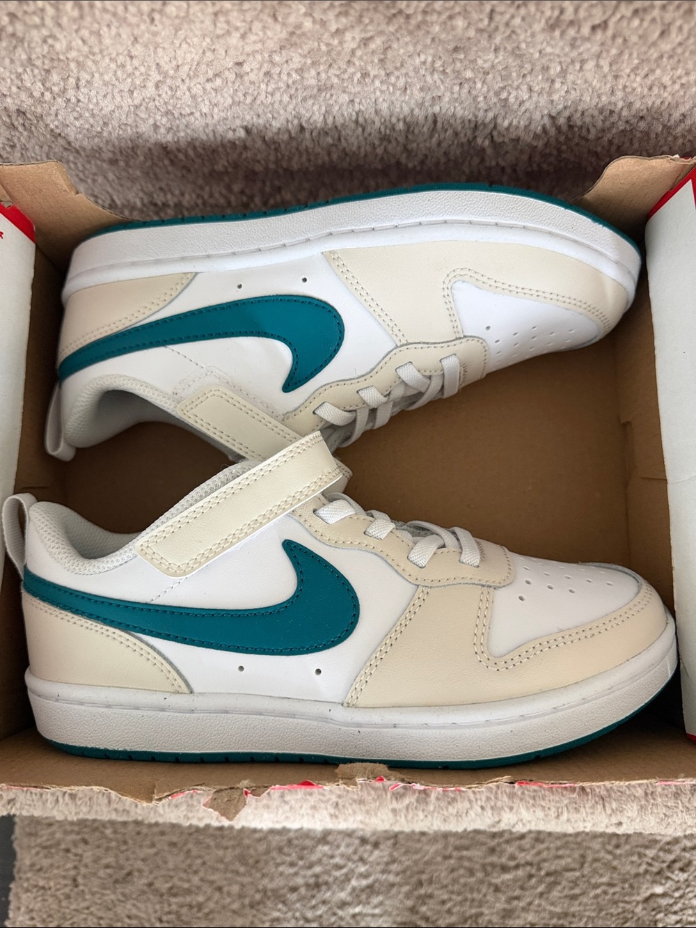 Kids Teal Swoosh Low-Top Sneakers - Brand